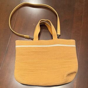 Fossil Woven Tan Purse Tote Bag